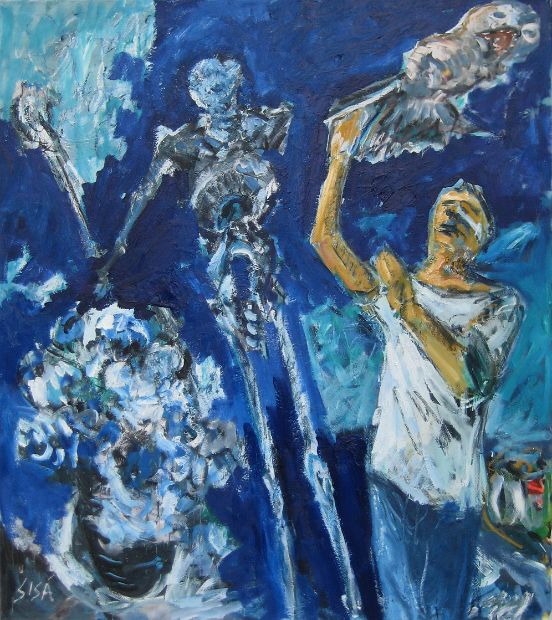 NACHTAGONIE, Öl auf Synthetik, 150 x 130 cm